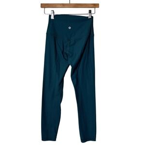 Lululemon Align Ribbed High Rise Crop Leggings Pants Green Jasper Womens 4